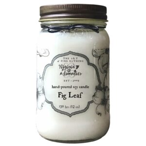 Virginia Aromatics Farmhouse Mason Jar Candle Fig Leaf