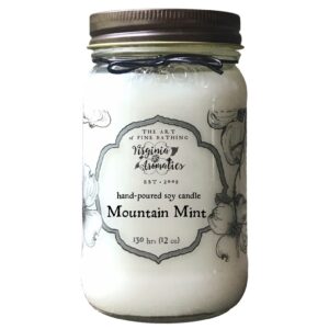 Virginia Aromatics Farmhouse Mason Jar Candle Mountain Mint