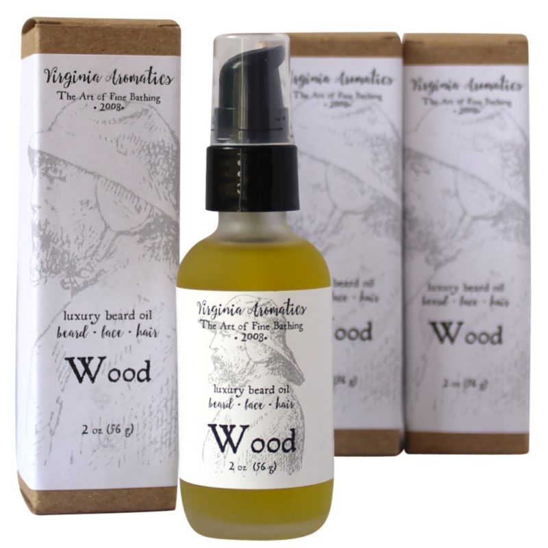 Virginia Aromatics Beard Oil serum pump bottle with boxes